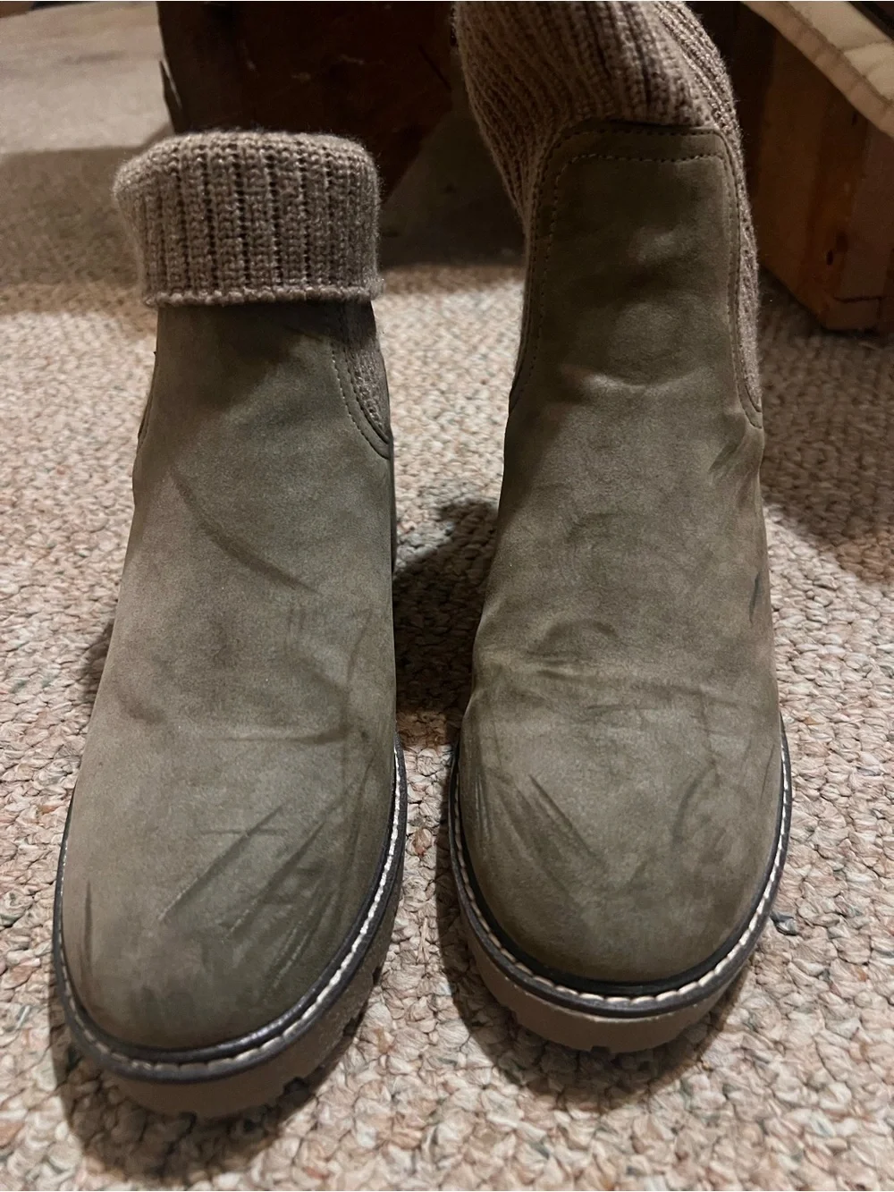 MIA Kara Sweater Knit Ankle Boots – Women’s Size 8M